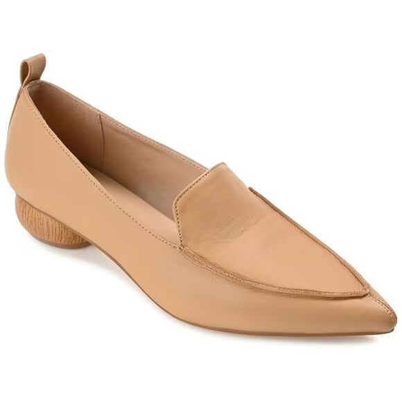Journee Womens Maggs Loafer Pointed Toe Slip On Flats,  Tan 9.5M - Picture 1 of 8